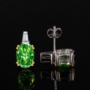 <span class=keywords><strong>Orecchini</strong></span> Ovali con Taglio a Fiore di Ghiaccio Incastonati con Zirconi Rosa ad Alto Contenuto di Carbonio Gioielli di Moda Aperti e Delicati Spedizione Singola - Product Image 4