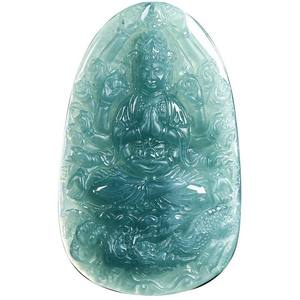 Pendentif en jadéite naturelle bleue, jadéite eau-de-rat, Bodhisattva gardien à mille mains, cadeau UNISEXE avec certificat d'évaluation GY74 - Product Image 5