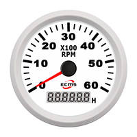 Tachometer Mesin Diesel Baru Putih 85mm 6000RPM IP67 Tahan Air 9-32V untuk Kapal Perahu Yacht