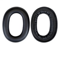Untuk Jabra Evolve2 85 Gen2 Bantalan Telinga Pengganti Bantalan Telinga Kulit Protein Spons Lembut Penutup Headphone Over-Ear Hitam