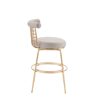 Chaise de bar contemporaine en acier inoxydable durable, design 2026, pour usage commercial, hôtels, mobilier de salle à manger