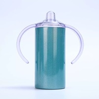 12oz BPA libre de biberón de bebé sublimación recta sin costuras Sippy taza para niños pequeños con 2 tapas