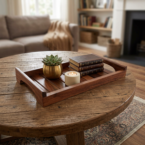 Plateau de service artisanal en bois de Sheesham avec poignées, écologique et compatible lave-vaisselle |   Vente en gros OEM pour l'exportation destinée aux restaurants et cuisines - Product Image 6