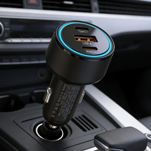 Cargador de Coche Personalizado de 3 Puertos, Cargador Rápido de 100W, Cargador USB para iPhone y Teléfonos Móviles Inteligentes, Adaptador de Corriente para Coche - Product Image 1