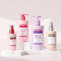 Bouteille de shampoing en plastique PET de 150 ml à 500 ml, bouteille à épaule plate avec pompe distributrice pour gel douche et soins capillaires, vente directe usine, personnalisable