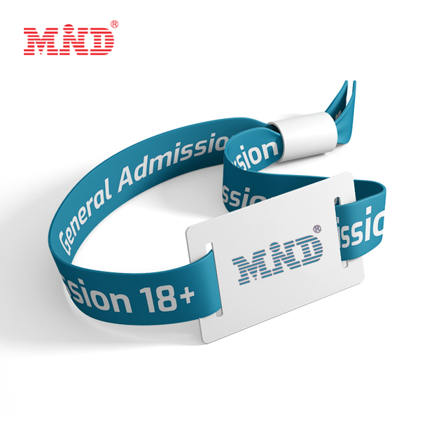Eco-friendly Fabric Print RFID Wristband Disposable 13.56mhz Nfc Woven RFID Bracelet As Ticket for Event