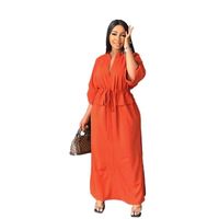Dropshipping Robe d'été écologique pour femmes Sexy Solid 1-Piece Taffetas Casual Cargo Side Slit Slack-Waisted Ladies' Perfect
