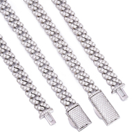 Chaîne cubaine 6 mm en argent 925 plaqué or blanc avec moissanite, style hip-hop pour homme, certifiée par un tiers