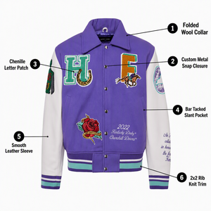 Veste universitaire en laine personnalisée XINHUI avec patchs en chenille, manches en cuir, OEM ODM, vente en gros pour équipes scolaires, marque privée - Product Image 2