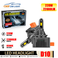 Faros Delanteros LED D10 para Automóvil, Gran Venta 2026, 220W, Tubos de Cobre en U Blancos, D1 D2 D3 D4 D5 D8, Canbus, IP68, Impermeables, Lámpara Automotriz para Autos
