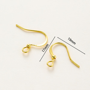 Flat Round Ear <b>Hook</b> <b>Earrings</b> 14K 18K Gold Plated Copper For <b>Earring</b> Making DIY Jewelry Findings Components - Product Image 5