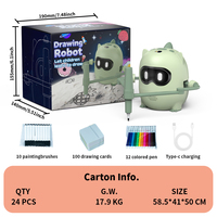 Robot de Dessin IA Éducatif pour Enfants avec Cartes Personnalisables et Stylos, 100 Cartes de Peinture, Interaction Musicale Intelligente, en Plastique, à partir de 7 Ans