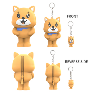 Custom Stationery Organizer <b>Cute</b> <b>Bear</b> Pattern Silicone Pencil Bag Zipper Pencil case Coin Purse Keychain Set for Kids - Product Image 5