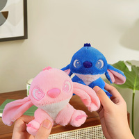 Porte-clés en peluche super doux Lilo & Stitch, pendentif pour machine à griffes, jouet breloque, cadeau avec rembourrage en coton PP, vente en gros