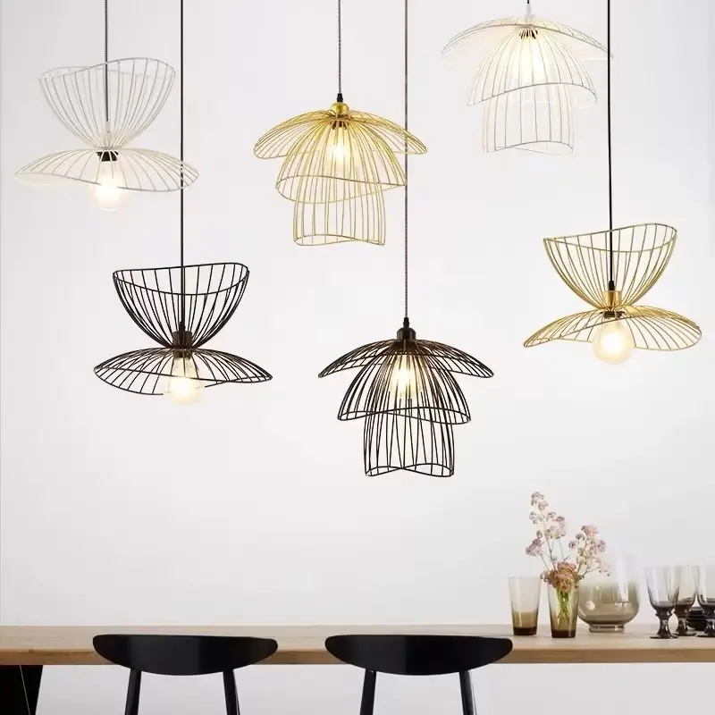 Lámpara colgante moderna simple con iluminación de metal artístico para decoración del hogar
