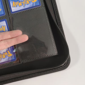 Carpeta de cartas coleccionables de cuero con 12 bolsillos, álbum coleccionista de tarjetas <span class=keywords><strong>Yugioh</strong></span> PU con cierre de cremallera para MTG Game Collection - Product Image 6