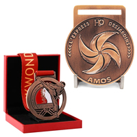 Médaille de récompense 3D en or antique pour le football, le soccer, la danse, le taekwondo, le karaté, la course à pied et le marathon - Médaille en métal personnalisée