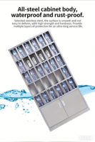 Armoire de rangement multi-portes en acier inoxydable 304 à 30 compartiments pour gobelets d'eau des employés, idéale pour l'atelier