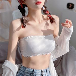 Soutiens-gorge d'été sans bretelles pour femmes, avec dentelle au dos, sexy, sans couture, respirants, sous-vêtements, brassière unie invisible, push-up - Product Image 1