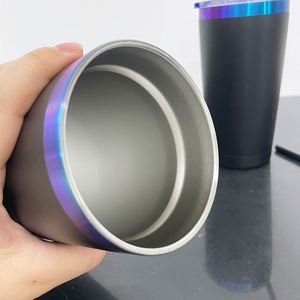 Gobelet isotherme 20oz Ombre Bleu Violet Plaqué, revêtement poudré, pour café et bière, avec couvercles coulissants, pour voyage et extérieur, entrepôt USA - Product Image 5
