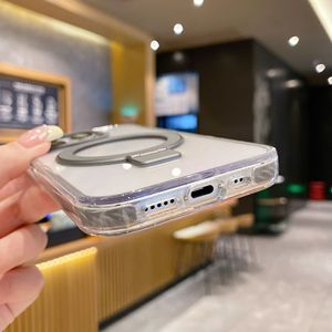 Nam Châm Đứng Chủ Hybric Long Lanh Bột Cover Quay Lại Cho <span class=keywords><strong>Iphone</strong></span> 12 13 14 15 16 Cộng Với Pro Max <span class=keywords><strong>Bumper</strong></span> Rõ Ràng Trường Hợp Điện Thoại - Product Image 5