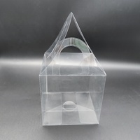 Boîte à gâteau portable en PVC transparent avec poignée, boîte cadeau pliable en plastique transparent pour mini-desserts à la mousse