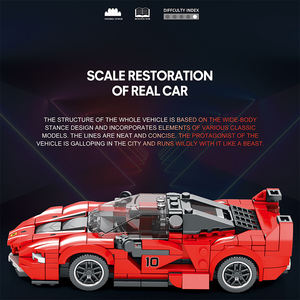 高級テクニカルレース有名な鮮やかな赤いモデルの車のビルディングブロックレンガセットDIYおもちゃ子供のためのギフトスポーツ競争力のある教育 - Product Image 4