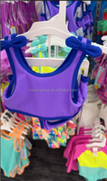 Fabricants de maillots de bain Kids Texture personnalisés en gros Toddler Girls Maillot de bain anti-UV à volants Maillot de bain une pièce avec nœud papillon