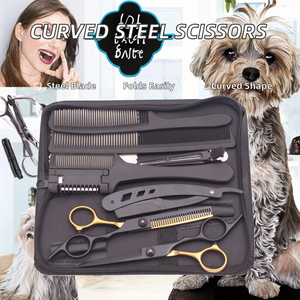Juego de Tijeras de Peluquería Curvas Plegables de Acero Inoxidable de 6.0 Pulgadas para el Cuidado Profesional de Mascotas, Hámsteres - Product Image 2
