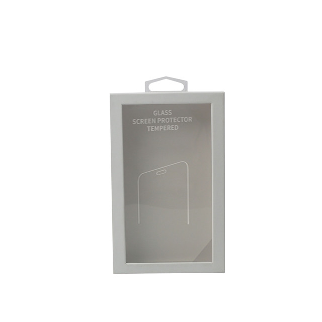 Wholesale Manufacturer OEM Mobile Toughened Screen Protective Film Packing Boxes Drawer Box With Plastic Hook