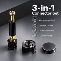 Kit de connecteurs à came 3-en-1 pour meubles, mini écrou à came avec écrou pré-inséré en plastique pour quincaillerie de meubles