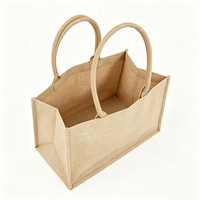Sac à main en jute écologique grande capacité avec bandoulière, sac de voyage de plage pliable imperméable de qualité supérieure pour femme avec poignée en coton, taille moyenne