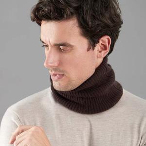 Écharpe cache-cou en tricot côtelé uni <span class=keywords><strong>noir</strong></span> gris marron doux et chaud pour hommes femmes dames en cachemire 100% laine mérinos - Product Image 3