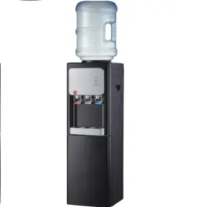 Caliente frío caliente 3 grifos enfriador de agua de pie dispensador de agua de color negro 5x95L compresor de refrigeración con refrigerador