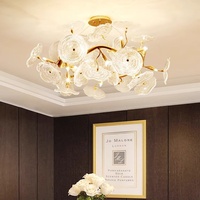 Lustre suspendu LED en forme de feuille de lotus, style zen chinois, tout en cuivre doré, pour salon, chambre à coucher, salle à manger