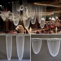 Lustre en perles de cristal personnalisé pour salle de mariage, draperie de perles de cristal suspendue pour la décoration du plafond
