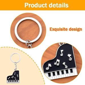 Llavero de aleación de zinc con esmalte de nota musical de piano, temática musical, para pianistas, colgante para bolso, regalo de recuerdo para escuela de música - Product Image 2
