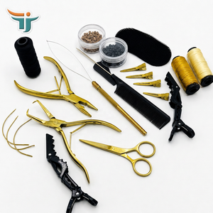 TEEJAY / Kit d'outils d'extension capillaire personnalisé avec marque, pinces en acier inoxydable, extracteur de perles, crochets de pose, ensemble d'installation OEM - Product Image 1