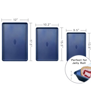 Ensemble de plaques à pâtisserie en acier au carbone, plaque à biscuits antiadhésive de qualité supérieure, plaques à biscuits pour four - Product Image 2