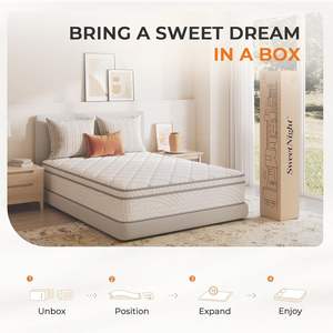 Nuevo colchón de muelles híbrido para apartamento de bobina de bolsillo de calidad Sweetnight de 12 pulgadas - Product Image 5