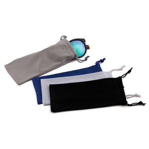 Étui à lunettes en microfibre avec cordon de serrage, couleur unie, rectangulaire, 6-8,9 pouces, pour le rangement des lunettes de soleil et des lunettes de vue, avec option d'impression de logo - Product Image 5