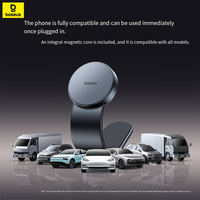 Support de téléphone de voiture Baseus C02 d'occasion en excellent état (95 % neuf) pour appareils Android – Fixation stable et réglable sur tableau de bord ou grille d'aération, sans fonction de charge