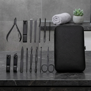 ASAP 15-pcs Professional Custom-Made Stainless Steel <b>Manicure</b> <b>Kit</b> Nail Art Tools Includes Nail File Cuticle Pusher Cleaner - Product Image 3