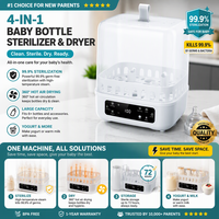 Chauffe-biberon électrique 600W, stérilisateur et sécheur quatre-en-un, appareil de soin pour bébé en plastique, sans contrôle par application, offre OEM