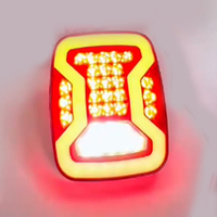 Feu arrière combiné carré 6 pouces rouge, ambre et blanc pour remorque, camion, pick-up, camping-car, avec clignotant, feu stop, feu de plaque d'immatriculation et feu de route