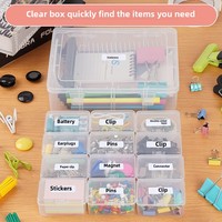 Boîte de rangement en plastique transparent avec bacs intérieurs amovibles, organiseur de perles Perler pour la création de bijoux, la fabrication artisanale et le tri de petites composantes