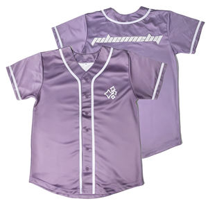 Camisetas de Béisbol Lisas para Hombre, Estilo Deportivo Juvenil, con Logotipo Personalizado Bordado en Color Morado Claro, a Buen <span class=keywords><strong>Precio</strong></span> - Product Image 1