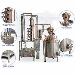 Distillateur d'alcool continu domestique Teve 200L en acier inoxydable/cuivre rouge T2 avec système CIP pour la distillation d'éthanol - Product Image 3