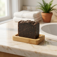 Savon noir africain artisanal, savon solide pour le visage et le corps, contrôle du sébum, étiquette privée, 100g