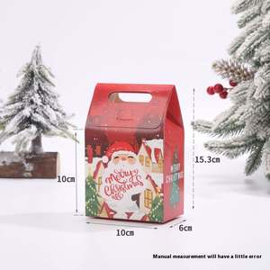 Merry Christmas Candy Bag Xmas Gift Kraft <b>Treat</b> Cookie Paper Packing <b>Box</b> DIY New Year Party Supplies - Product Image 2